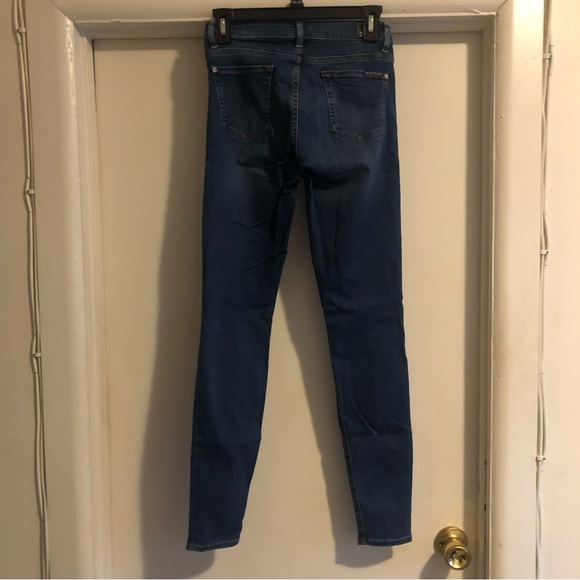 ❤️7 for All Mankind HW Skinny Slim Illusion Luxe Lovestory Blue Jeans Size 26 - Picture 4 of 8